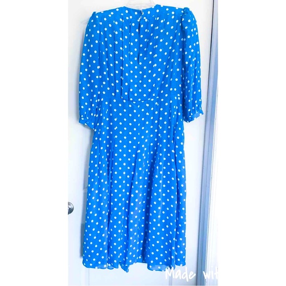 Azure Blue Alessandra Rich Pleated Embellished Silk Crepe de Chine Dress - Picture 9 of 16